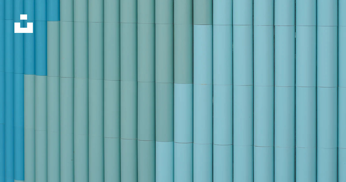 Blue cylindrical patterns create a textured wall. photo – Free Shenzhen ...