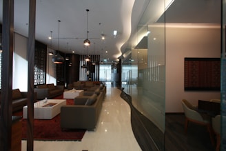 A modern, stylish lounge area is pictured here.