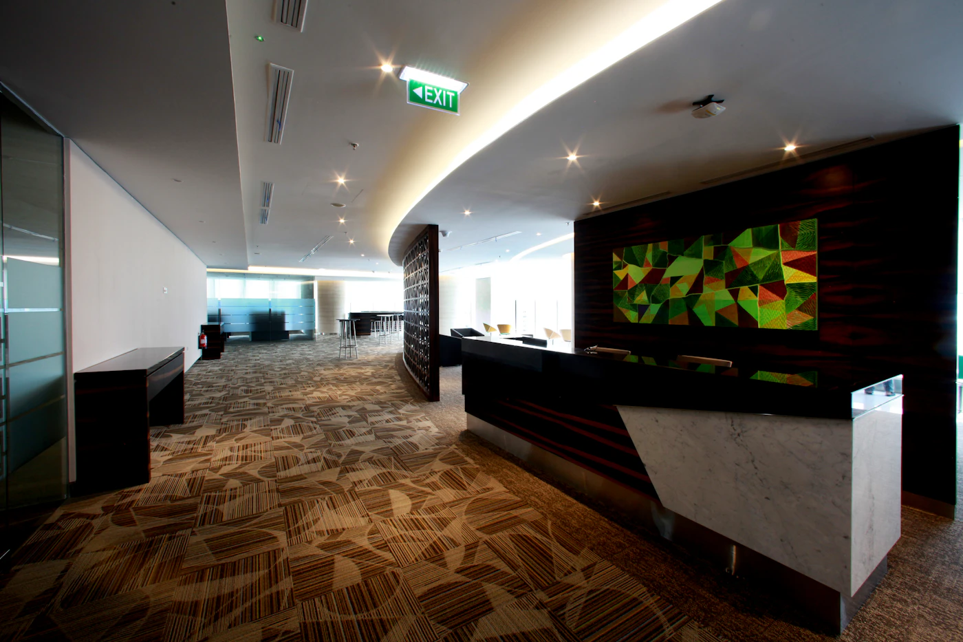 Corporate reception branding project concept