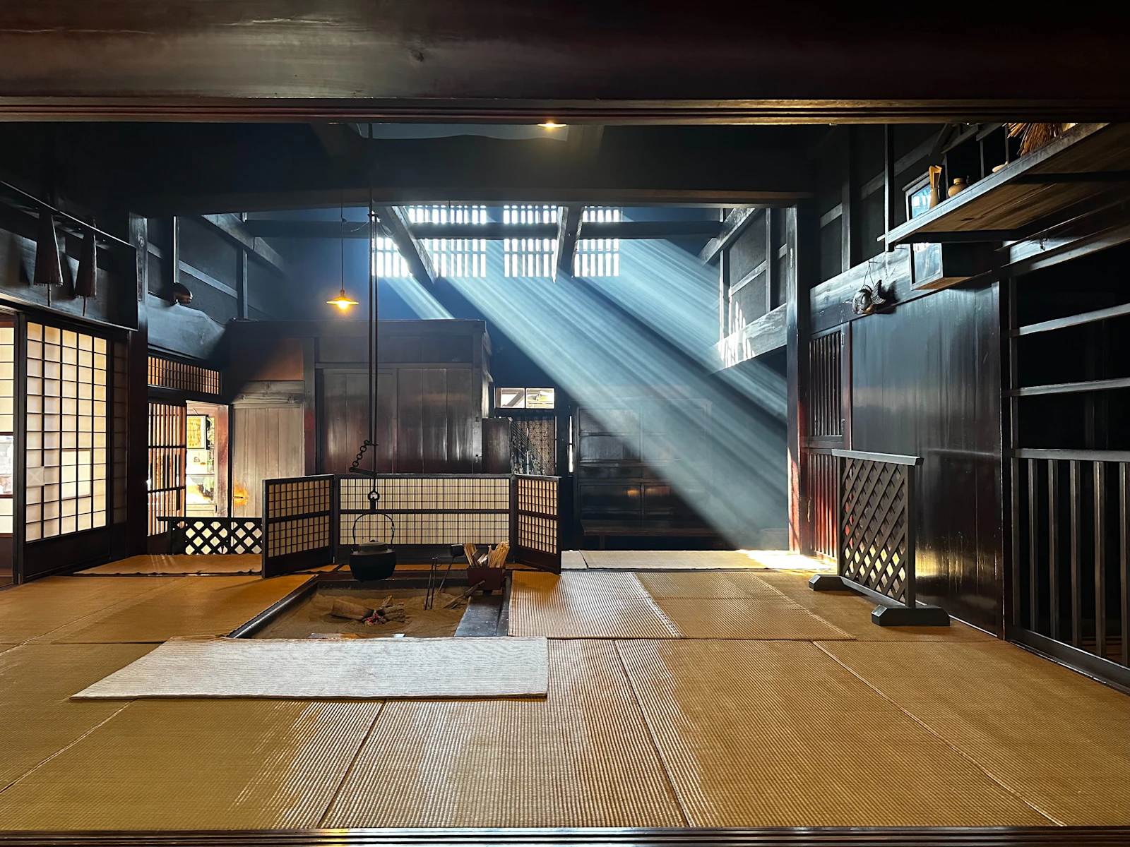 Sunlight entering a traditional Japanese room through shoji