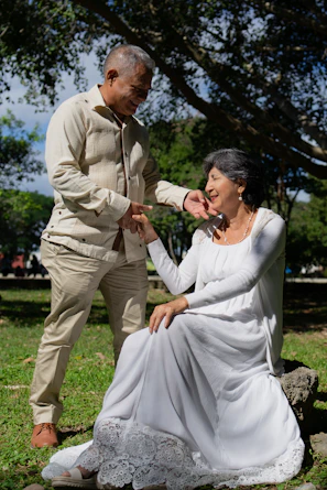 Loving couple enjoys time outdoors together.