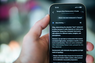 Someone is using their phone to find a restaurant.