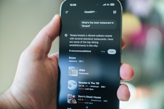 Someone uses chatgpt to find a restaurant.