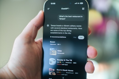 Someone uses chatgpt to find a restaurant.