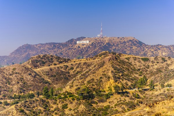 The hollywood sign sits atop a mountain — Los Angeles, United States