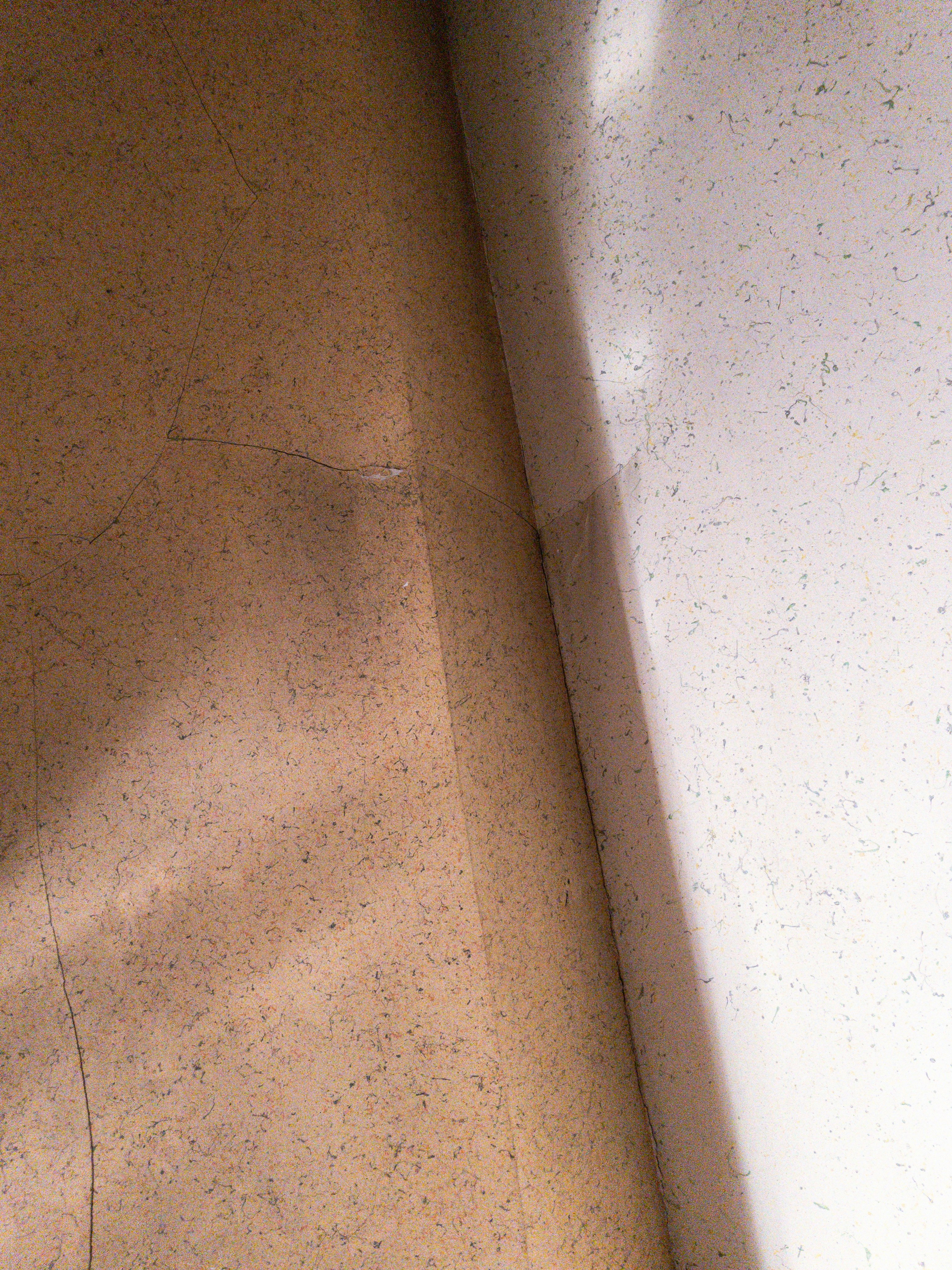 Corner of two walls with different colors.