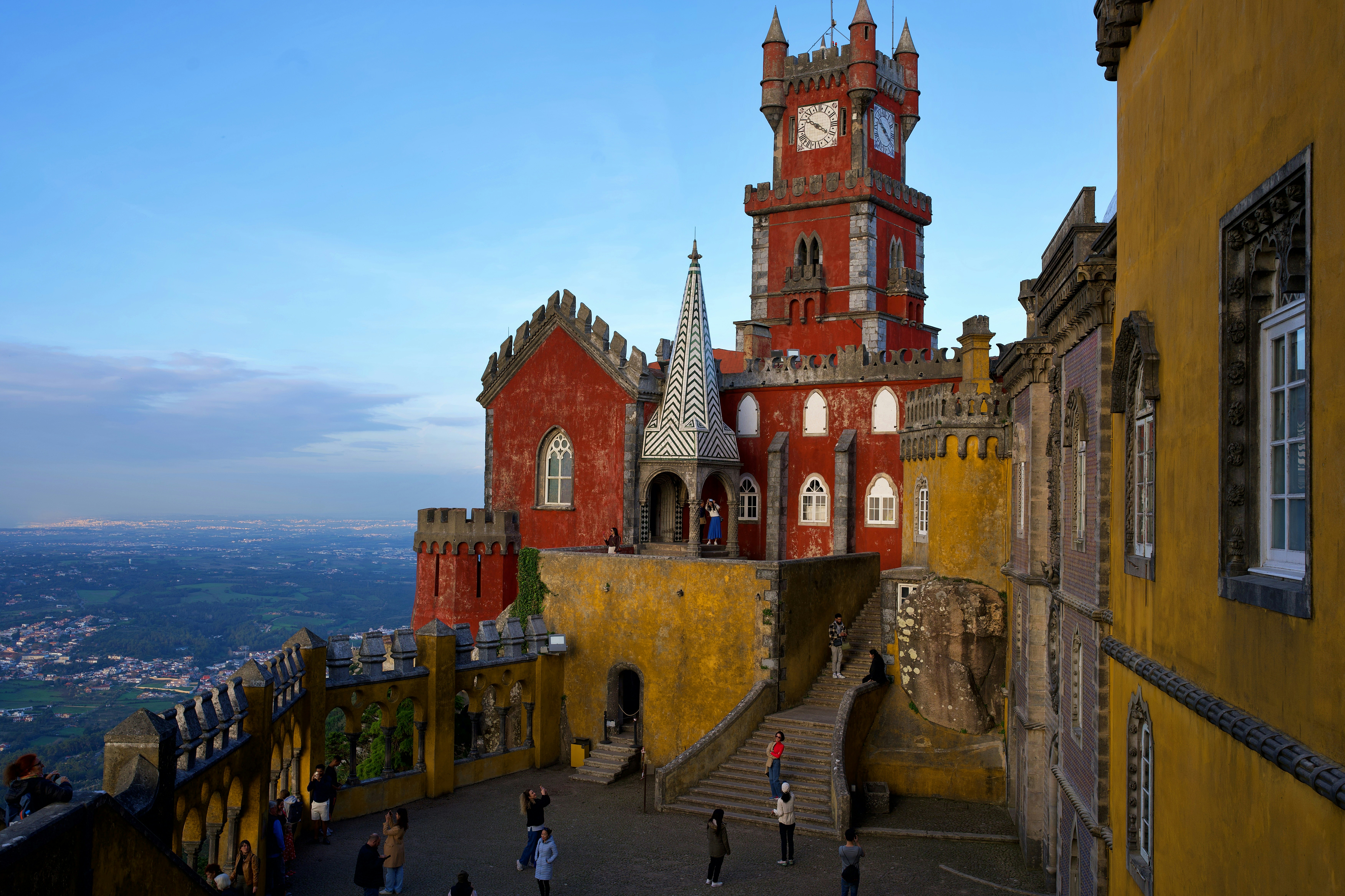 A colorful palace stands tall over the landscape