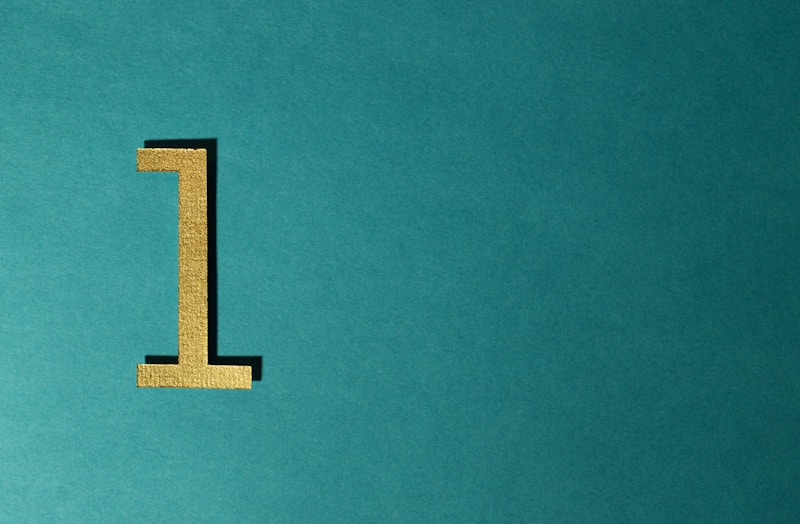 gold number one on blue