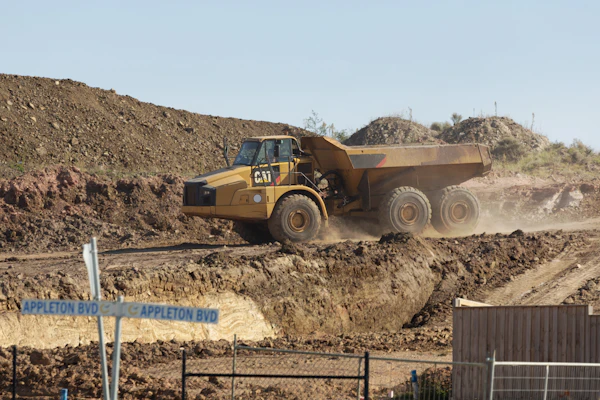 Six-wheel truck on site