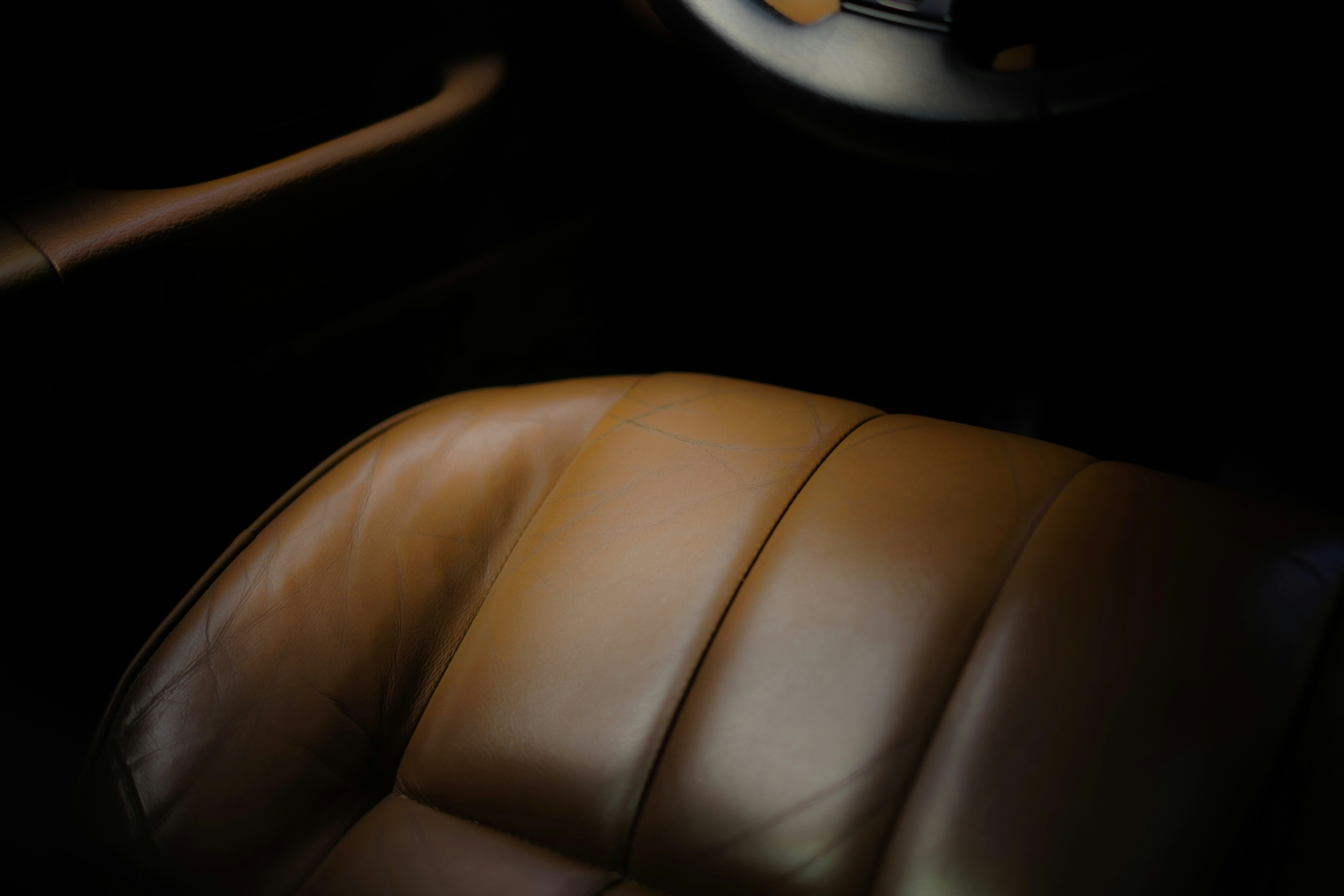Leather car seat interior.
