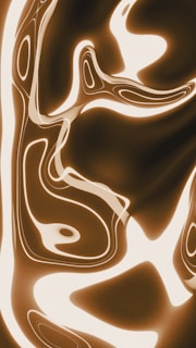 Abstract glowing lines swirl on a brown background.