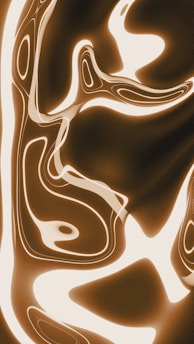 Abstract glowing lines swirl on a brown background.