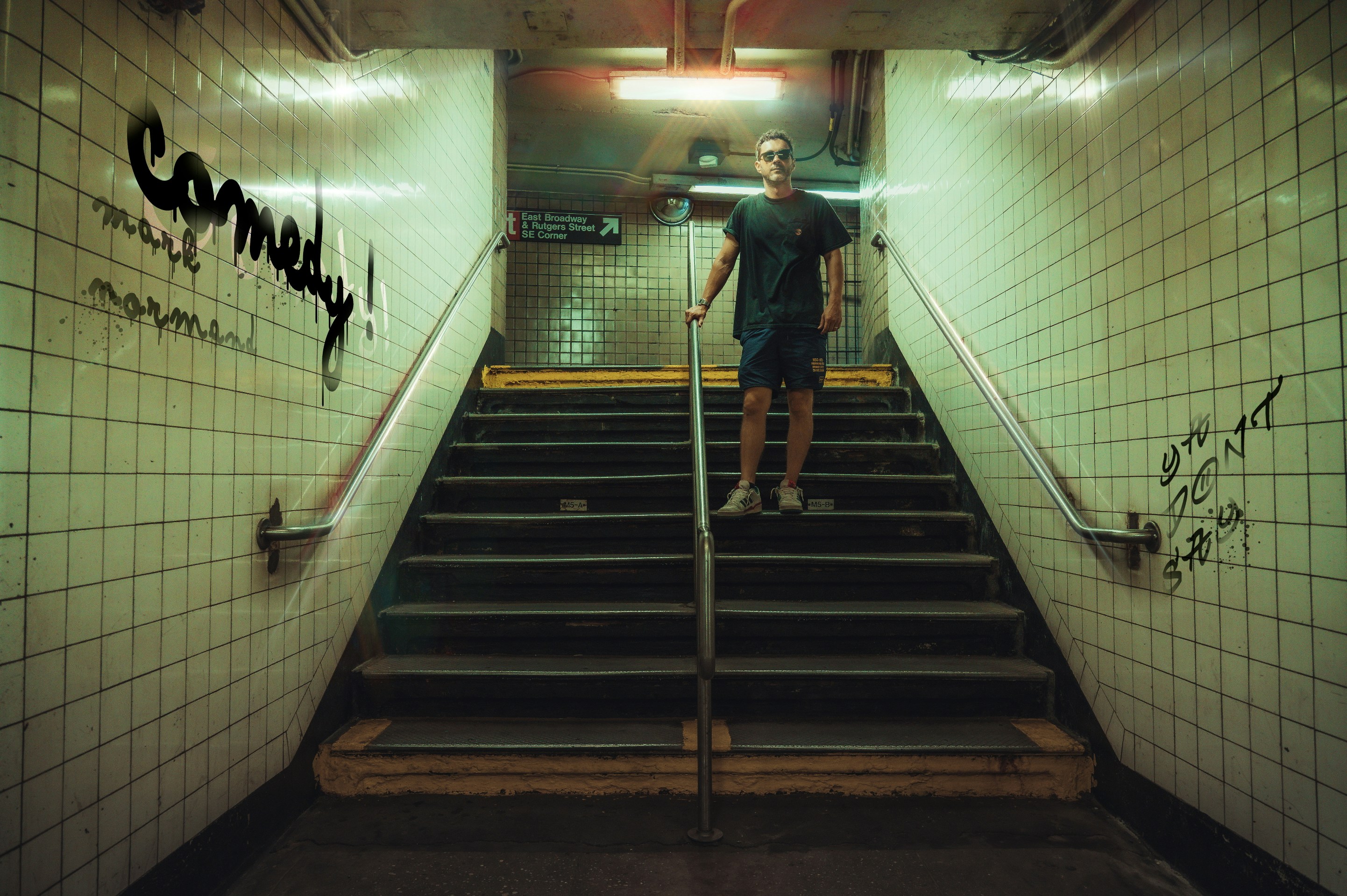 NYC night skyline - apartments with floor to ceiling windows
