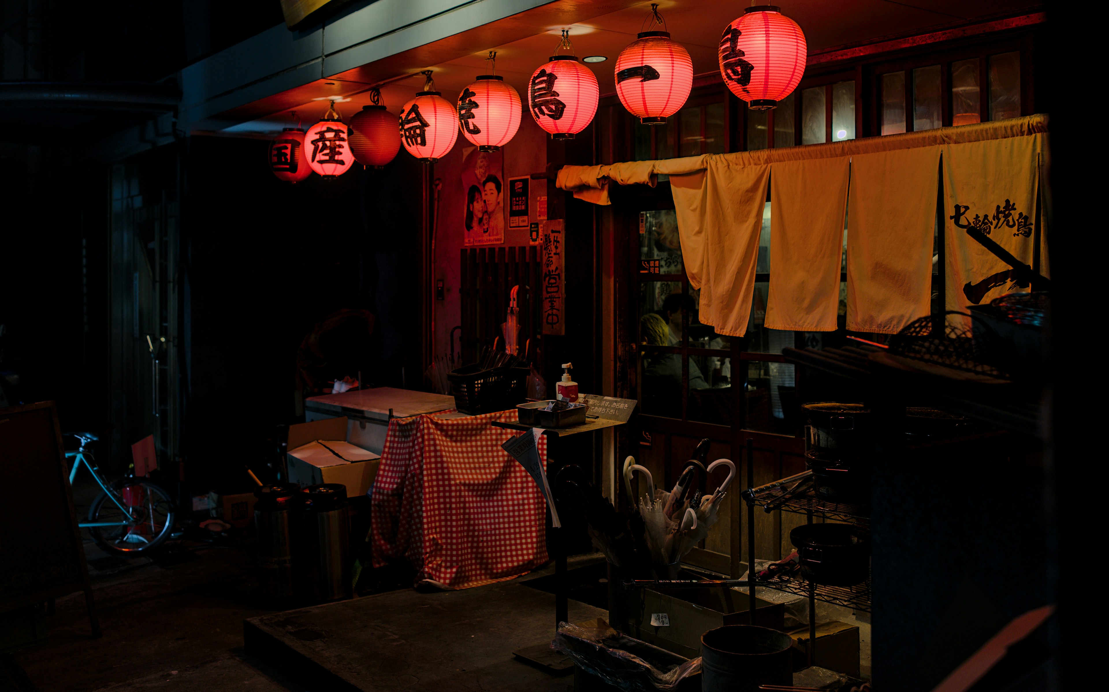 Artisan workshop with lantern-making tools