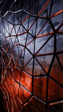 Geometric patterns with colorful reflections.