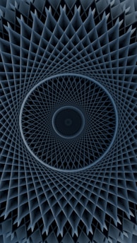 A futuristic, geometric, and optical illusion pattern.