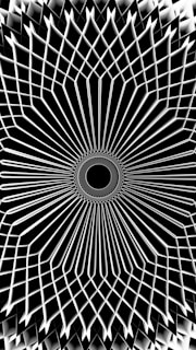 Abstract geometric design on a black background.