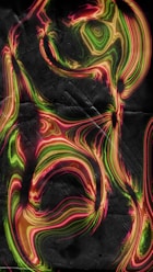 Abstract, colorful swirls over a dark, textured background.