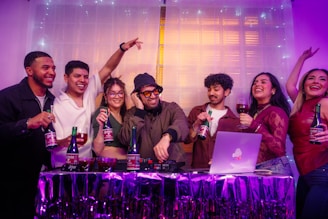 Friends party and drink at a club.
