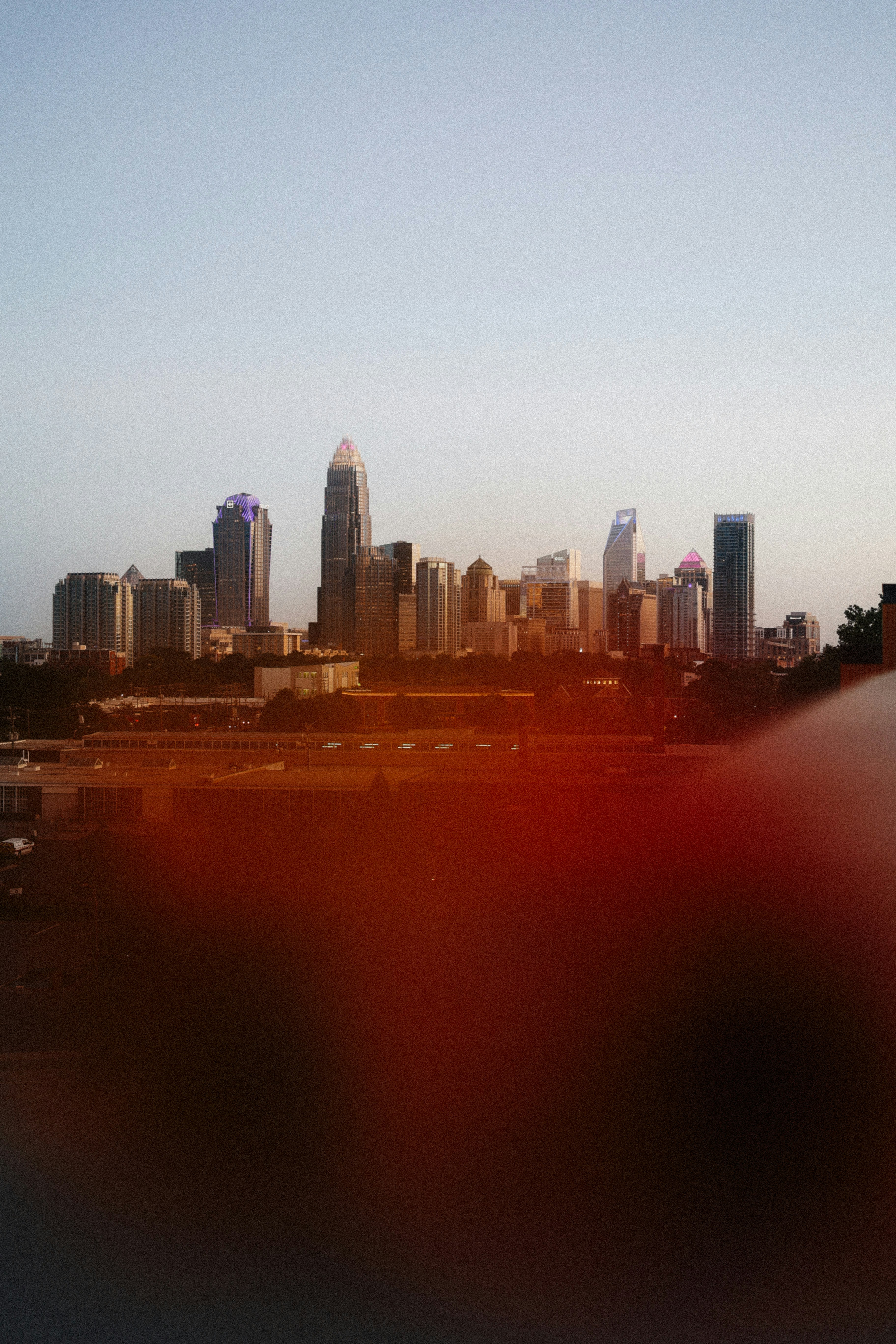 Charlotte, North Carolina skyline at twilight.