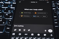 A smartphone is showing an ai assistant's interface.