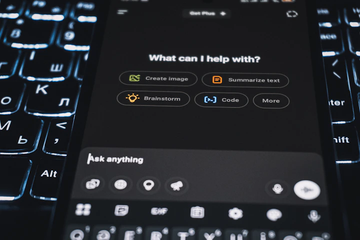 A smartphone is showing an ai assistant's interface.