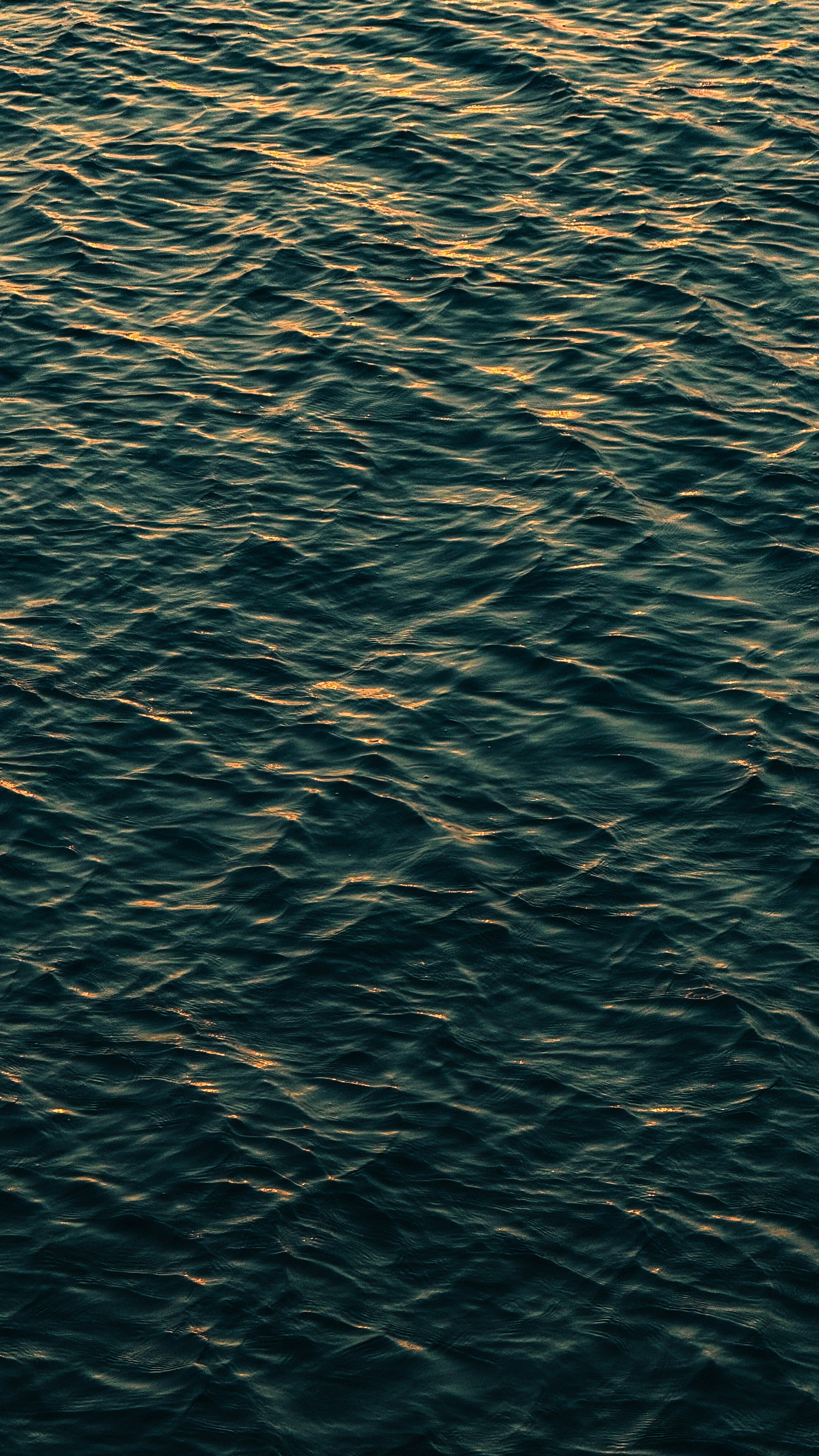 Waves ripple across a body of water.