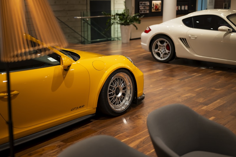 Luxury parked sports cars