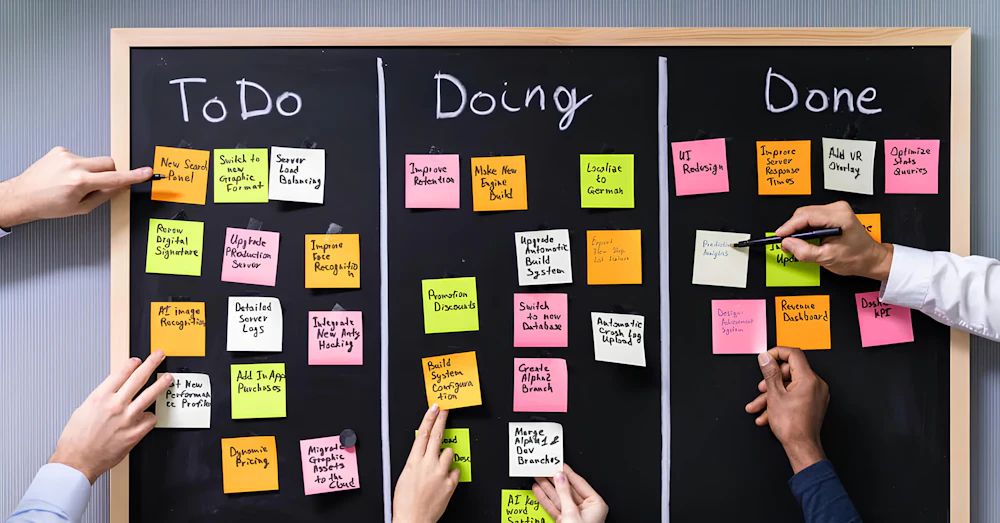 Kanban-Board zur Nachverfolgung von Testfällen