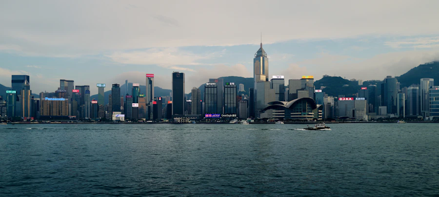 Hong Kong skyline over Victoria Harbour