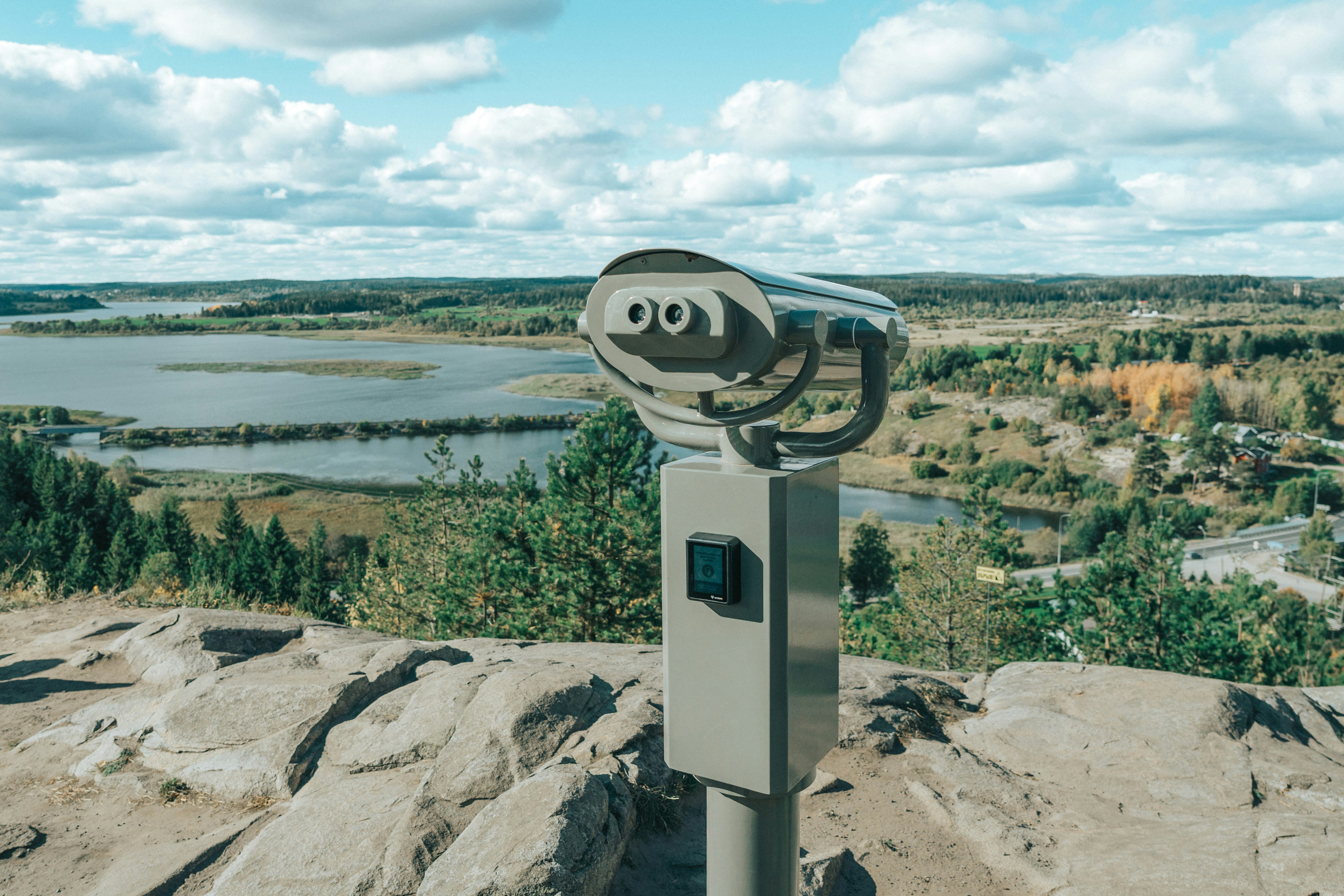 Binoculars offer a scenic overlook of nature.