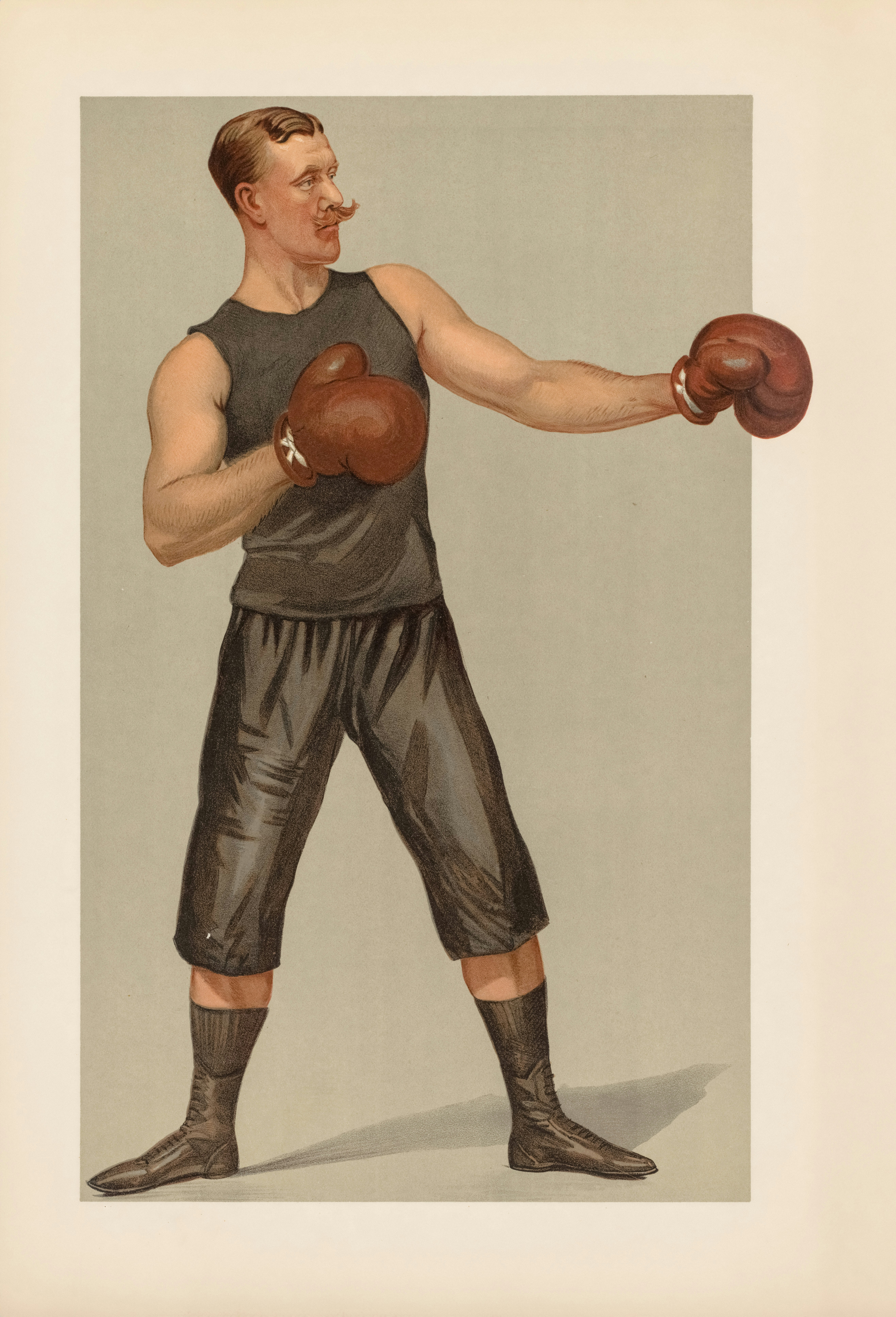 Boxer, der Handschuhe über gut bandagierten Händen trägt