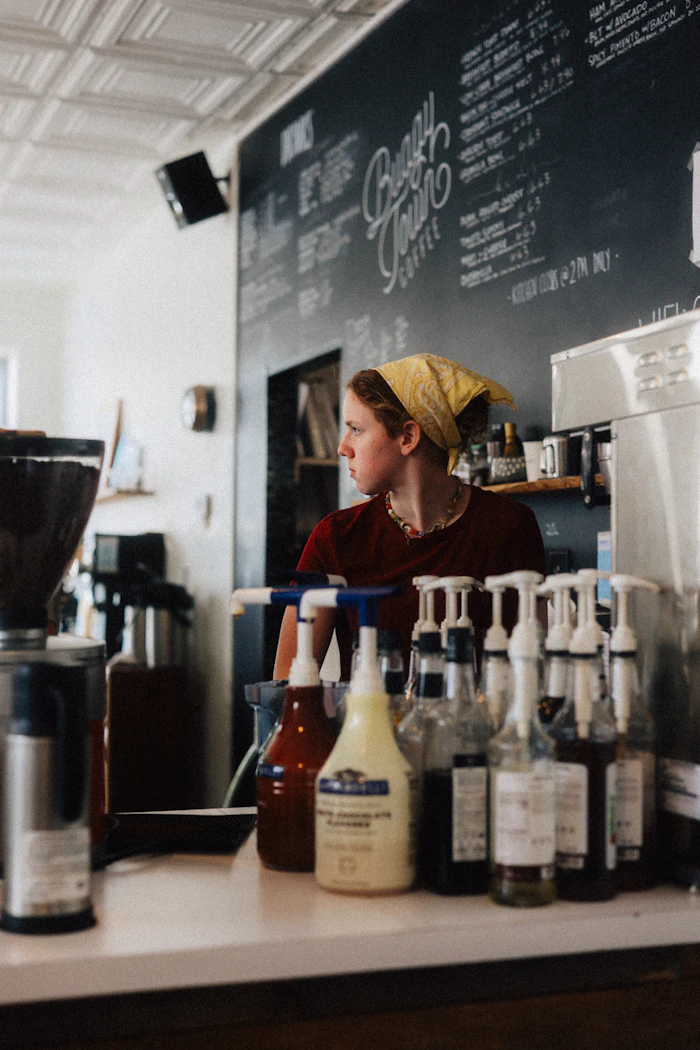 Small business coffee shop counter