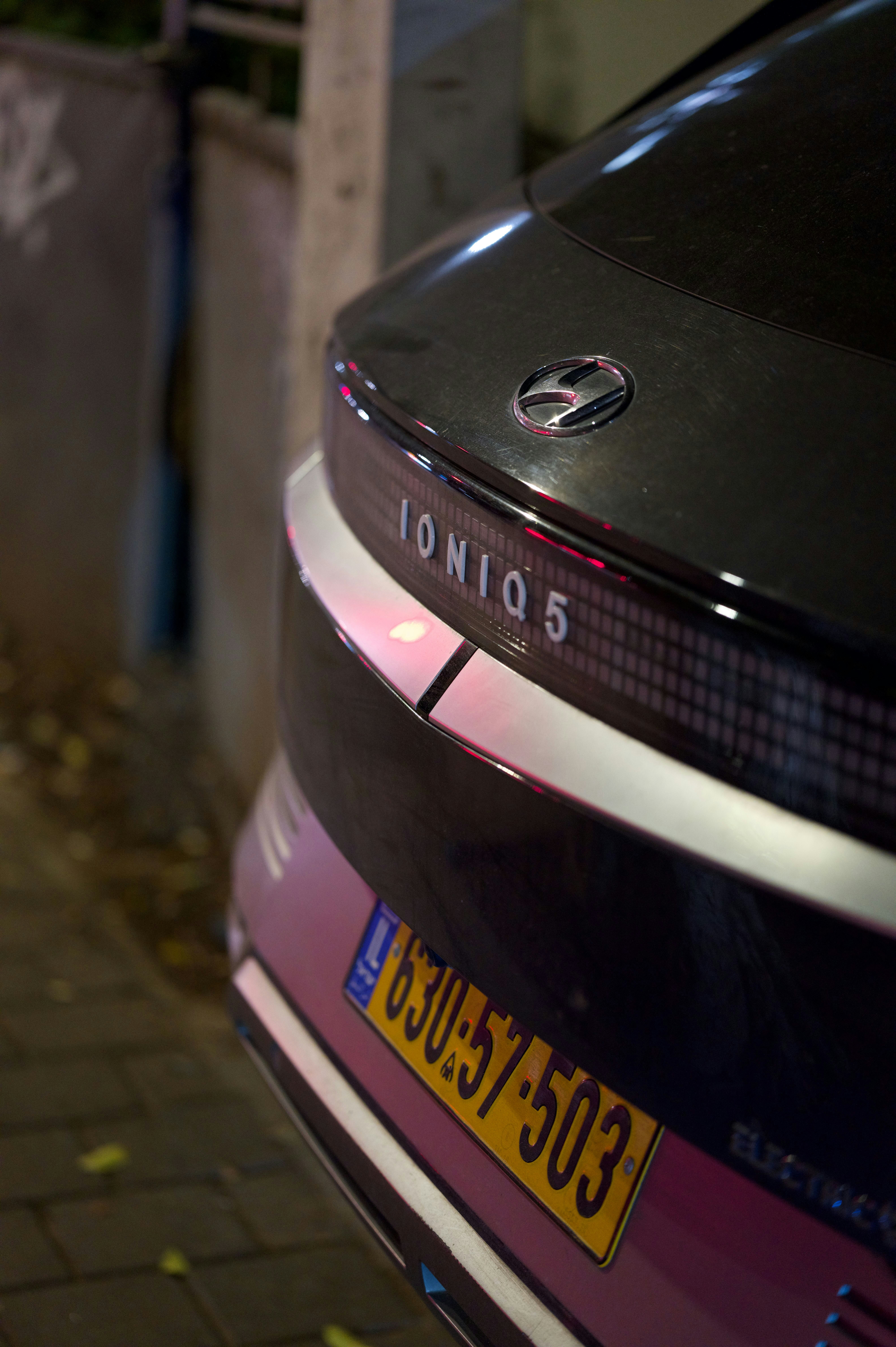 A hyundai ioniq 5's rear end is shown.