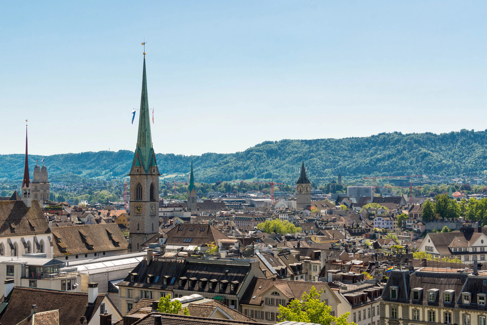 A panoramic view of a european city