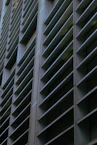 Louvered facade of a modern building.