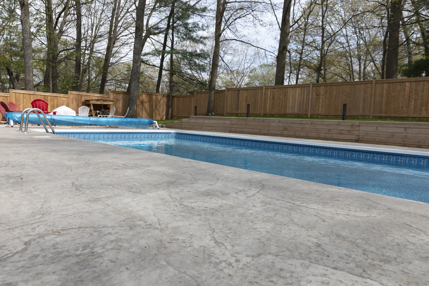 Residential backyard swimming pool in Norman, Oklahoma