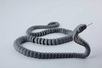 A gray snake with its tongue sticking out.