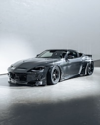 A sleek, sporty car with a modified build.