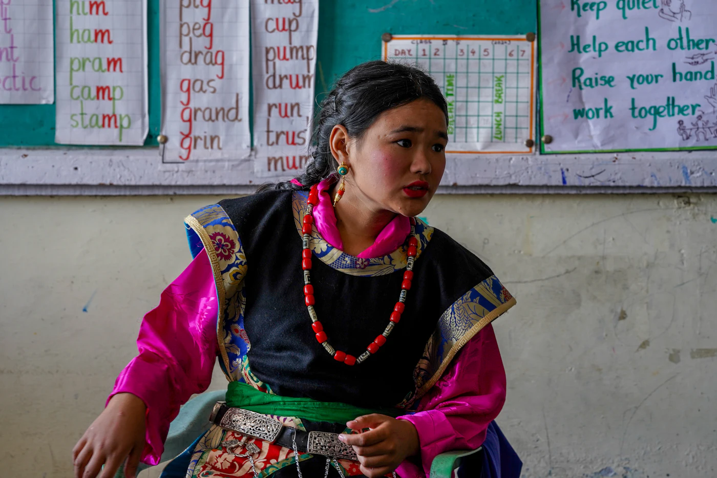 Placeholder photograph of a student in a classroom