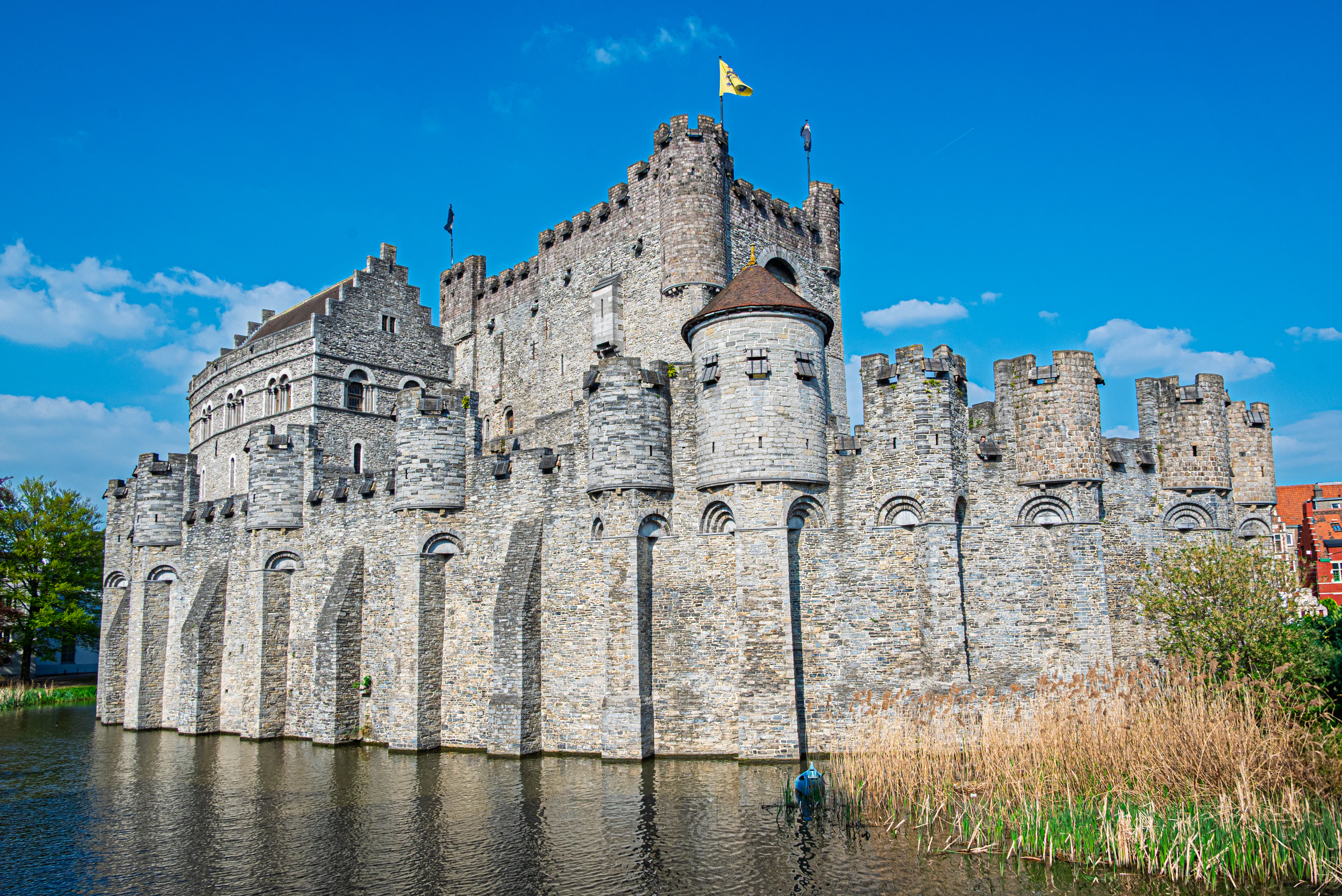 The Gravensteen castle and its moat, Ghent