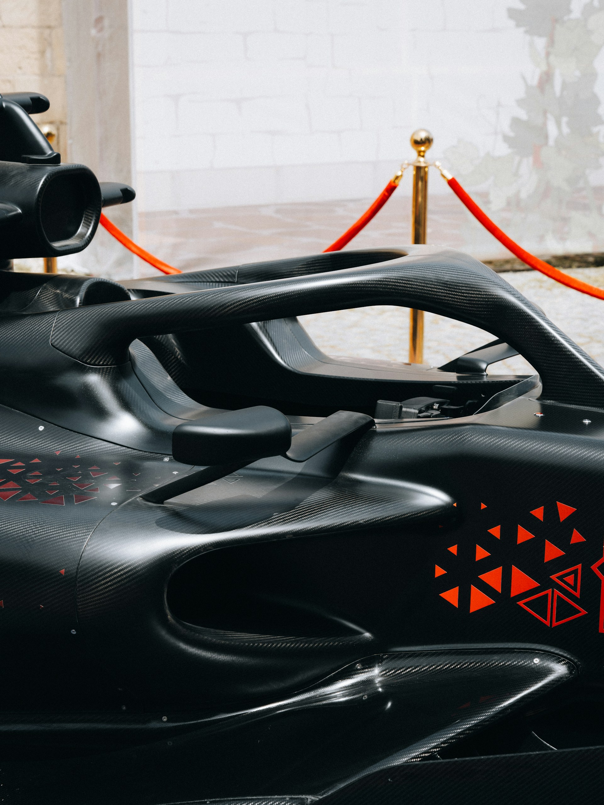 A close-up shot of a formula 1 racing car.