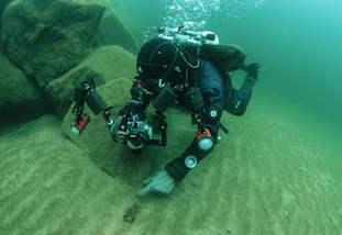 A scuba diver explores the underwater world.