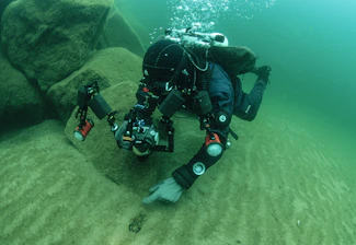 A scuba diver explores the underwater world.
