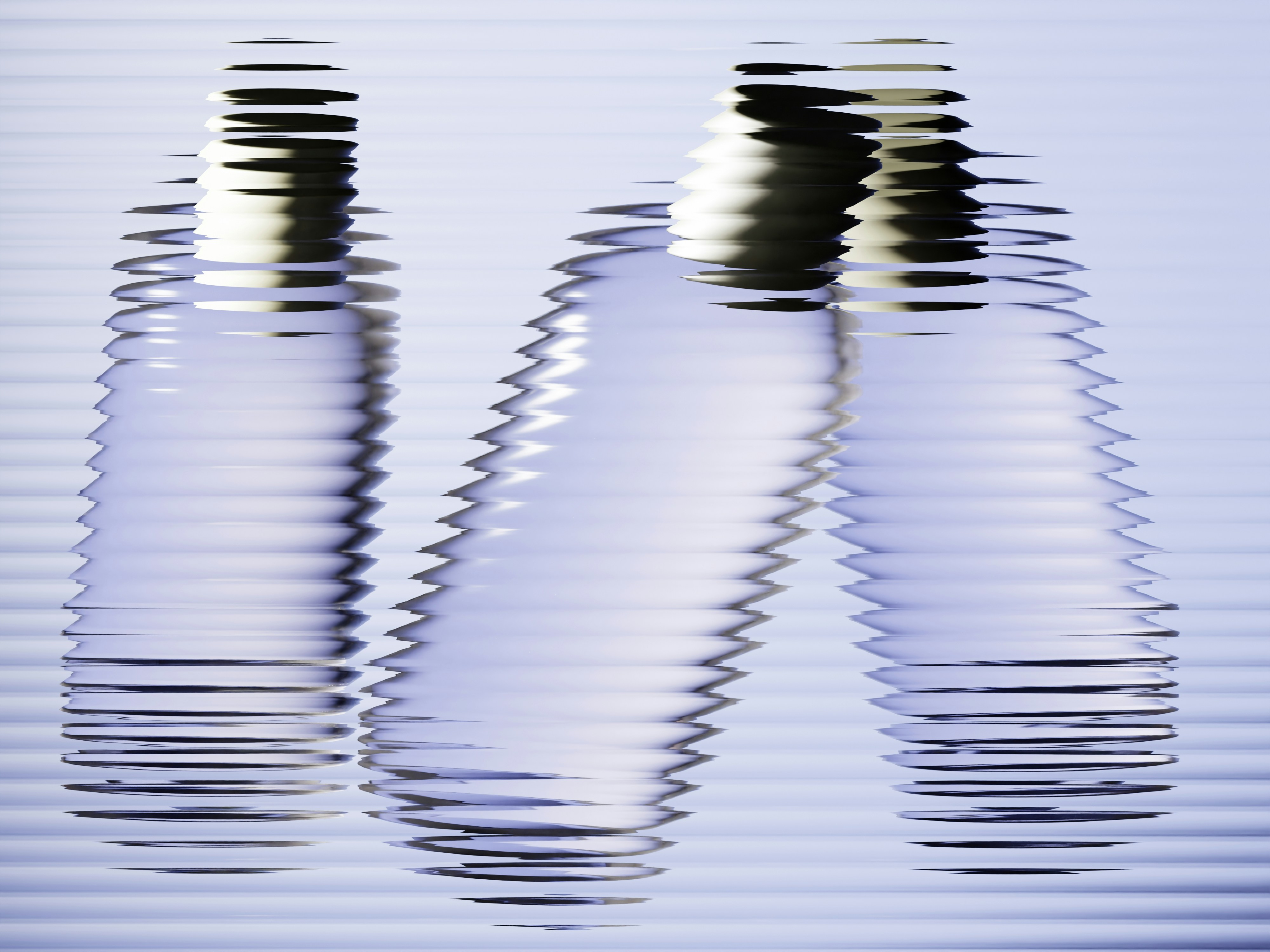 Distorted bottles with ripple effect