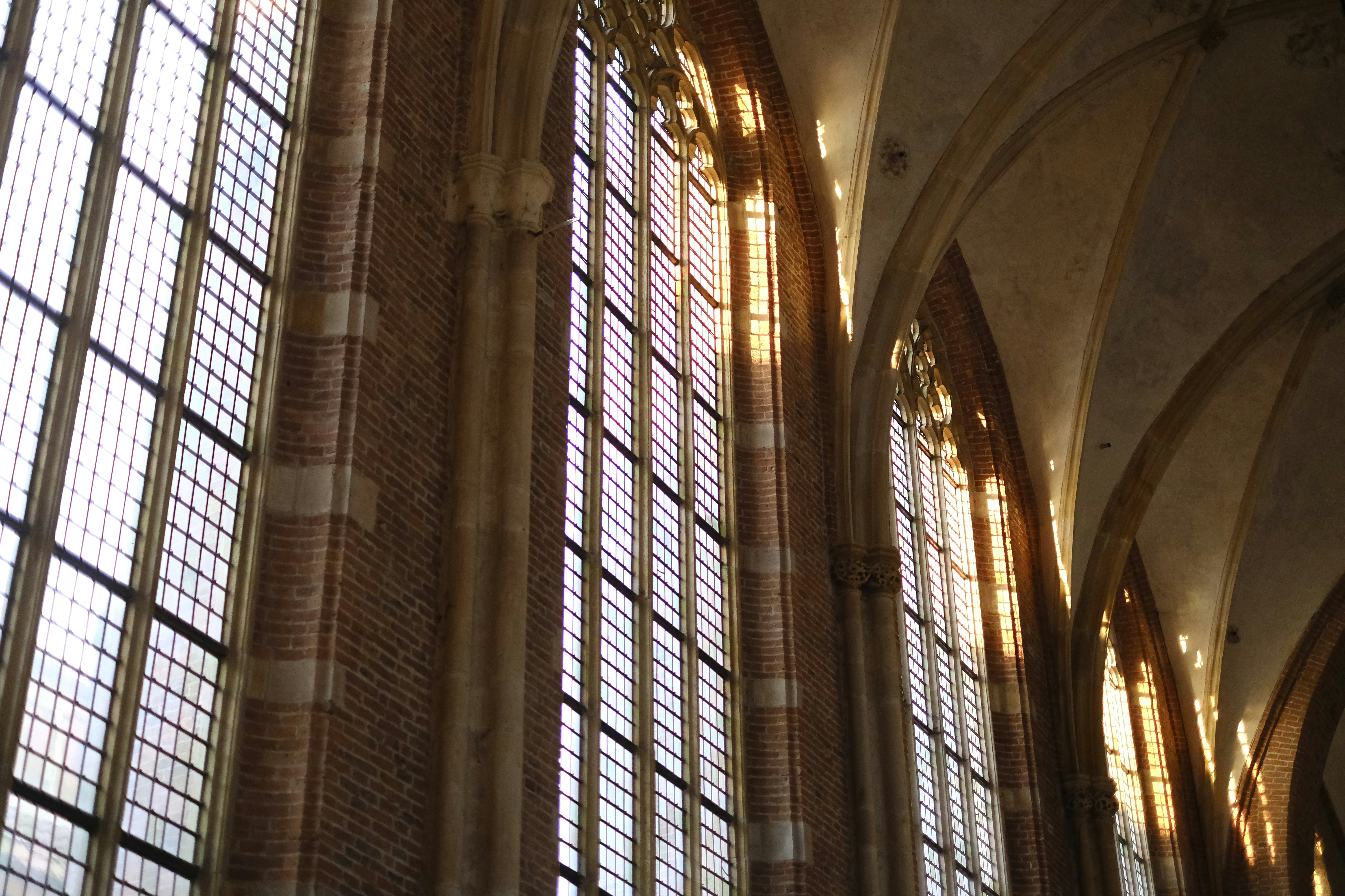 Tall windows and sunlight illuminate the interior.