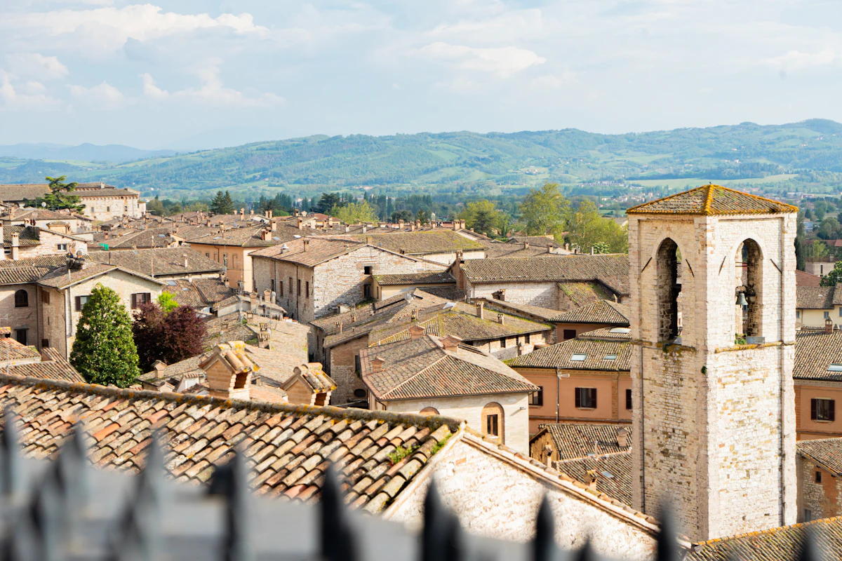 Gubbio with bell tower