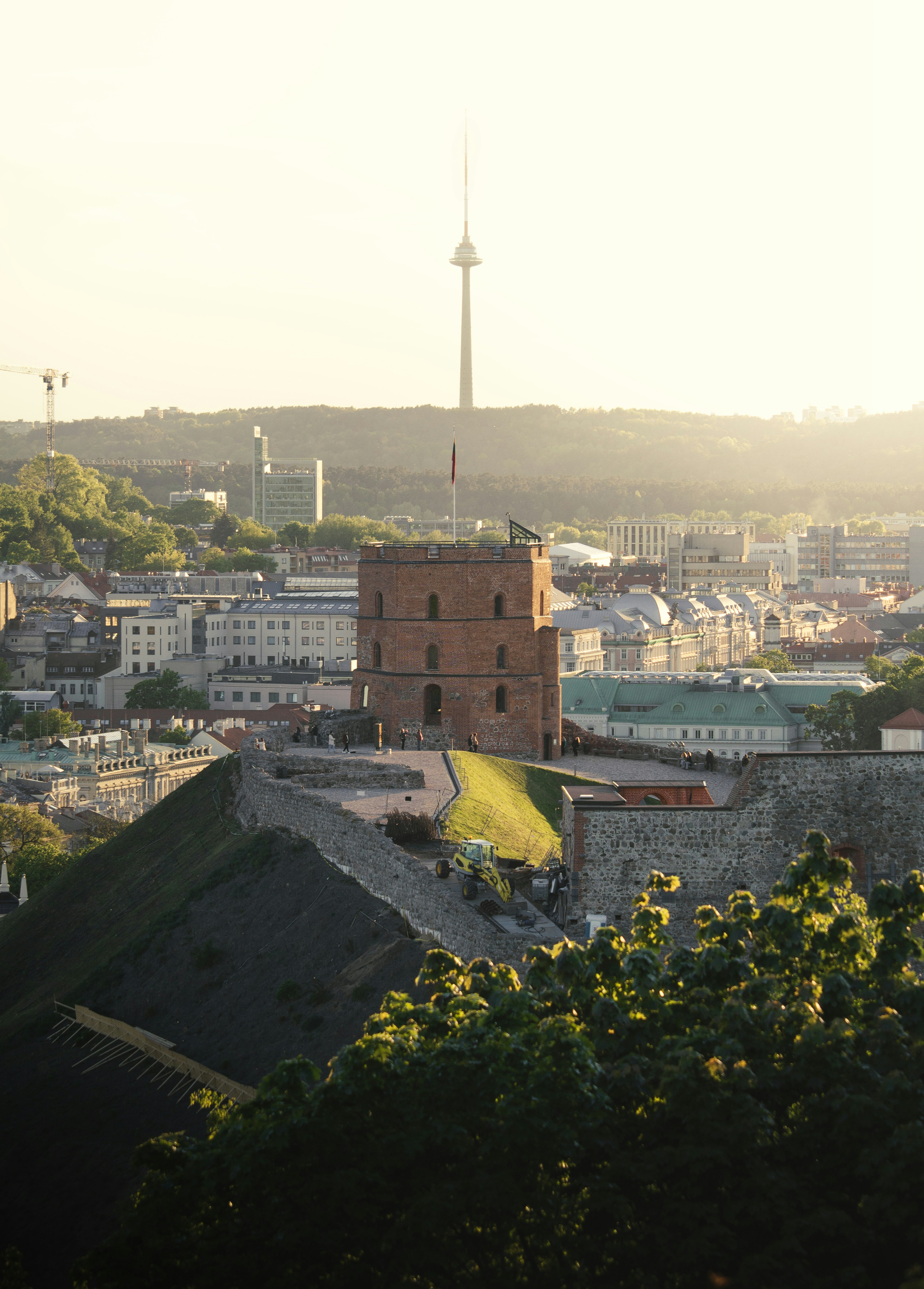 Gediminas' tower overlooks the city of vilnius, lithuania.
