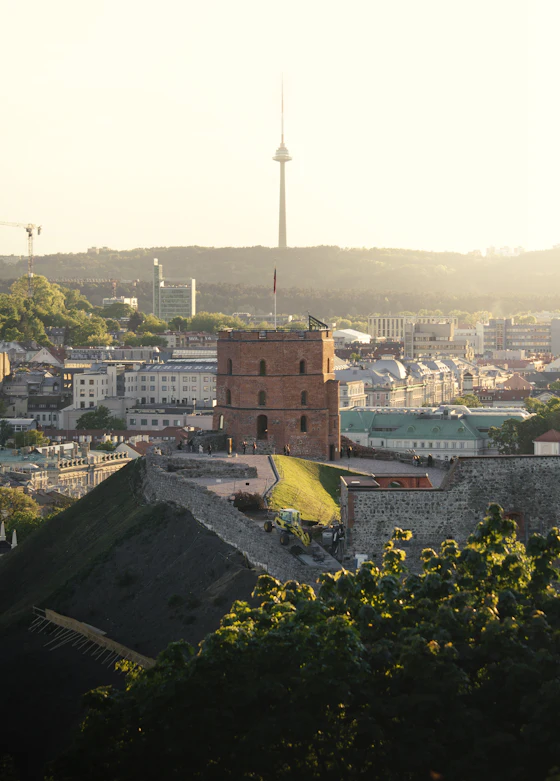 Gediminas Tower overlooking Vilnius, Lithuania