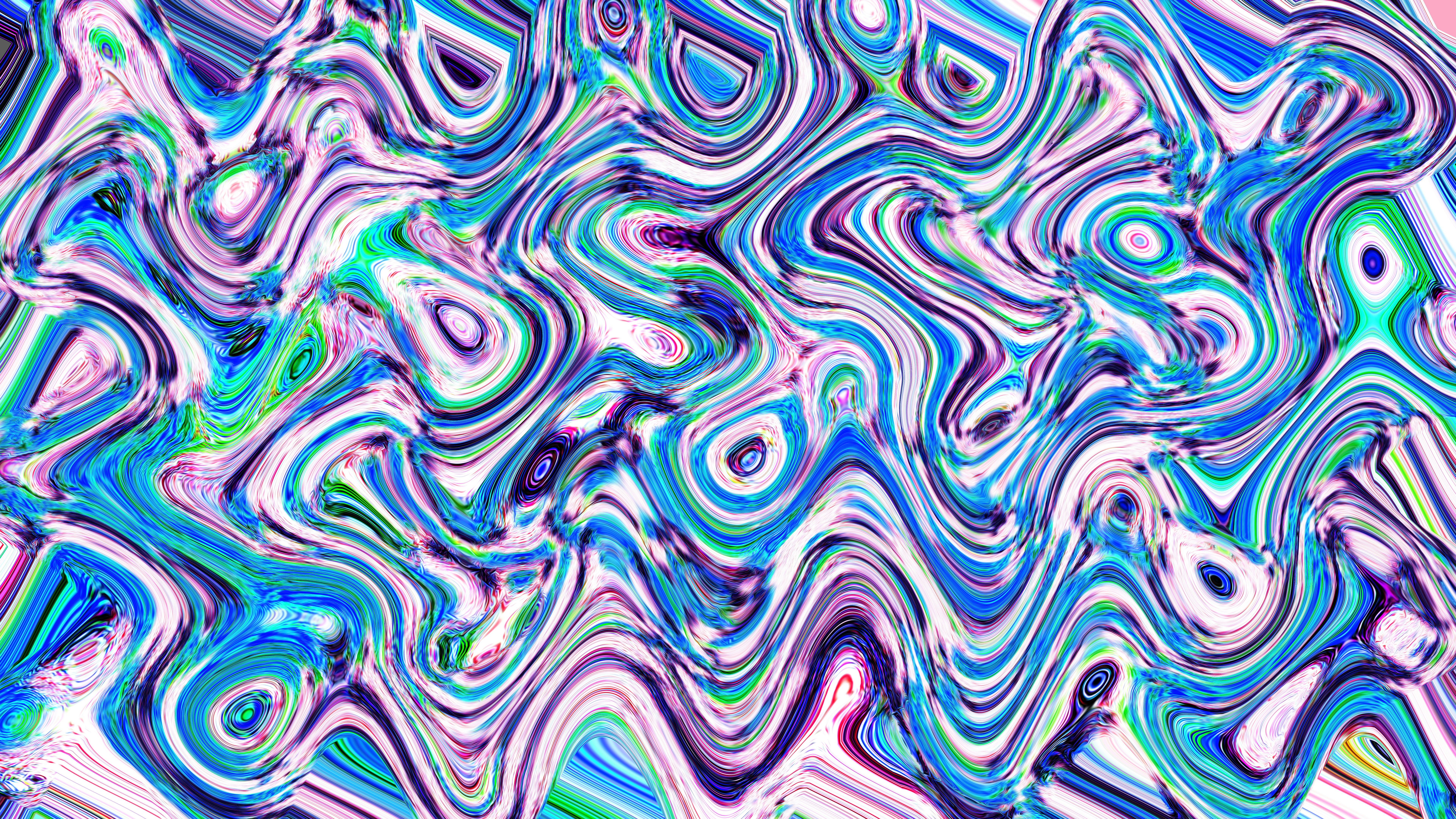 Abstract, wavy pattern in shades of blue.